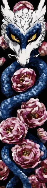 Free dragon bookmark featuring a swirling blue dragon